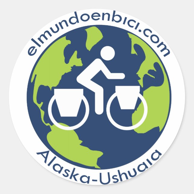 Redonda pegatina del logotipo de Elmundoenbici.com (Anverso)