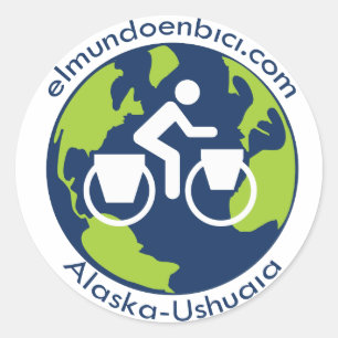 Redonda pegatina del logotipo de Elmundoenbici.com