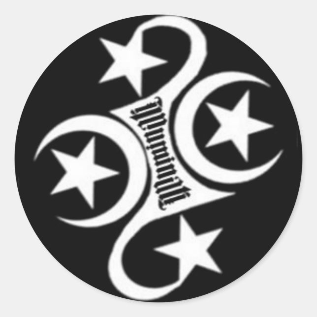 Redonda pegatina del logotipo de illuminati (Anverso)