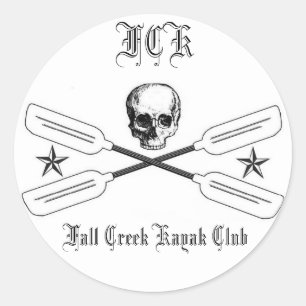 Redonda Pegatina del logotipo de Kayak de Creek otoño
