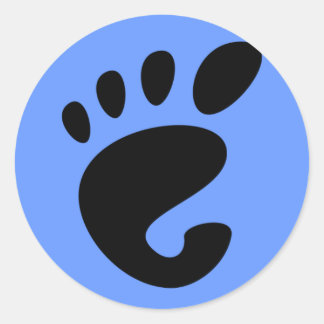 Redonda PEGATINA del logotipo de la huella de GNOME
