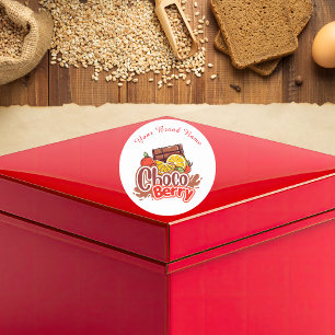 Redonda Pegatina del logotipo de la panadería Sweet Choco 