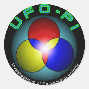 Redonda Pegatina del logotipo de la tríada OVNI-PI