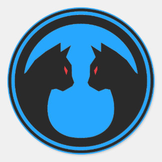 Redonda Pegatina del logotipo de los gatos de batalla (Hoj