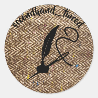 Redonda pegatina del logotipo de tweed