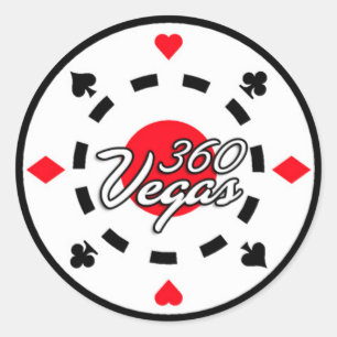 Redonda pegatina del logotipo de Vegas Chip 360