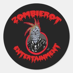 Redonda pegatina del logotipo de Zombierot Xtoph "Zombie"