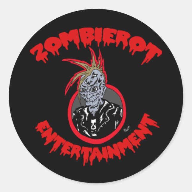 Redonda pegatina del logotipo de Zombierot Xtoph "Zombie" (Anverso)