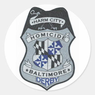 Redonda Pegatina del logotipo del homicidio de la ciudad
