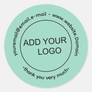 Redonda Pegatina del logotipo del Personalizado Verde azul