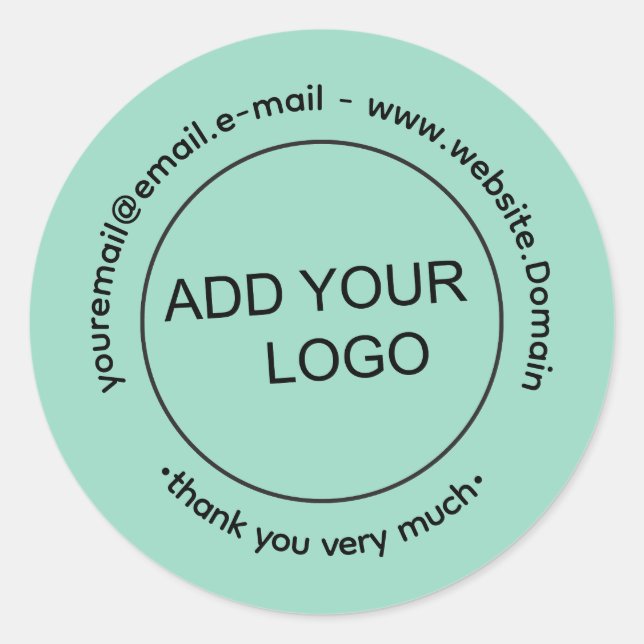 Redonda Pegatina del logotipo del Personalizado Verde azul (Anverso)