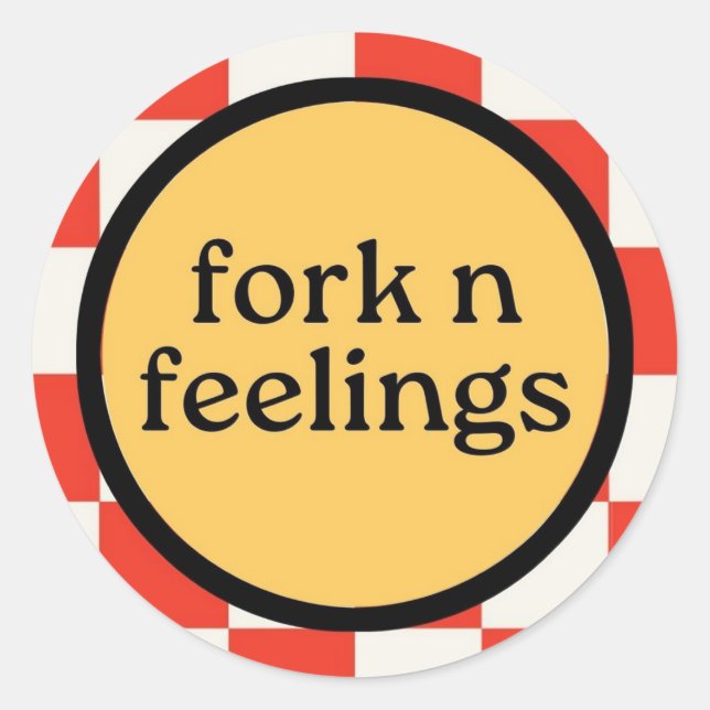 Redonda Pegatina del logotipo Fork n Feelings (Anverso)