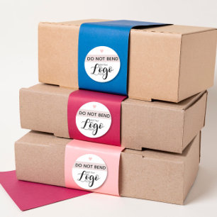 Redonda Pegatina del logotipo No doblar