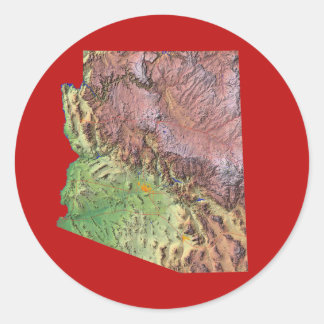 Redonda Pegatina del mapa de Arizona