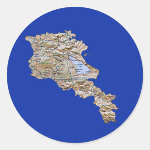 Redonda Pegatina del mapa de Armenia
