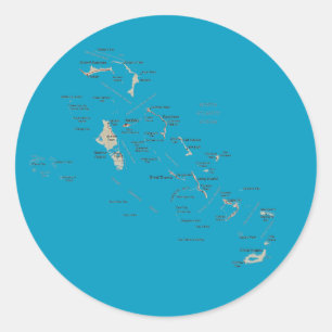 Redonda Pegatina del mapa de Bahamas