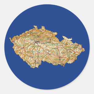 Redonda Pegatina del mapa de Chequia