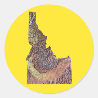 Redonda Pegatina del mapa de Idaho