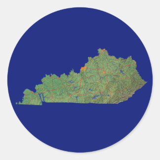 Redonda Pegatina del mapa de Kentucky