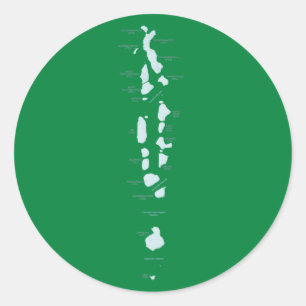 Redonda Pegatina del mapa de Maldivas