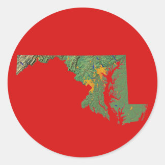 Redonda Pegatina del mapa de Maryland