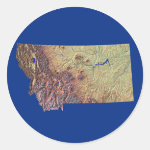 Redonda Pegatina del mapa de Montana