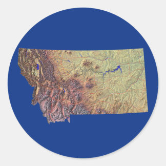Redonda Pegatina del mapa de Montana