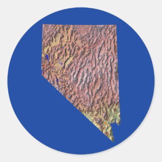 Redonda Pegatina del Mapa de Nevada