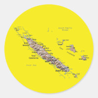 Pegatina del mapa de Nueva Caledonia