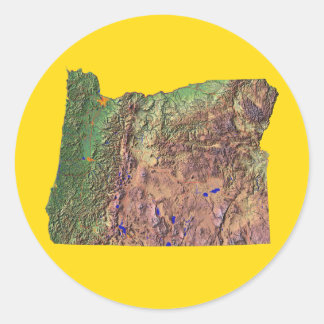 Redonda Pegatina del mapa de Oregon