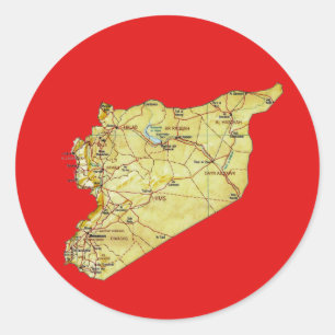 Redonda Pegatina del mapa de Siria