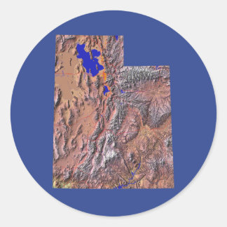 Redonda Pegatina del mapa de Utah
