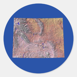 Redonda Pegatina del mapa de Wyoming