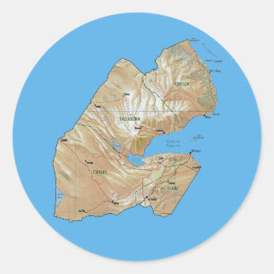 Redonda Pegatina del mapa de Yibuti