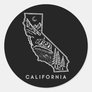 Redonda Pegatina del mapa del patrimonio de California sal