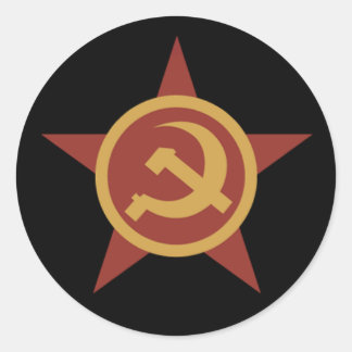 Redonda PEGATINA del marcador de país de la URSS