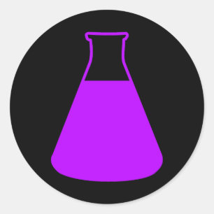 Redonda Pegatina del matraz Purple Erlenmeyer