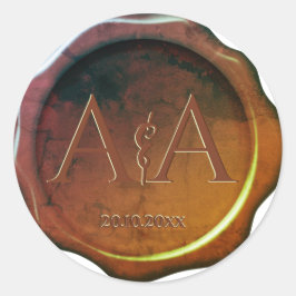 Redonda Pegatina del monograma de sellado de cera