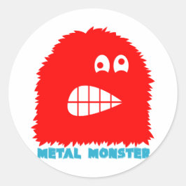 Redonda Pegatina del "monstruo metalizado" de Rock=Life