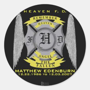 REDONDA PEGATINA DEL MONUMENTO DE MATTHEW EDENBURN