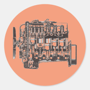 Redonda Pegatina del motor OM617