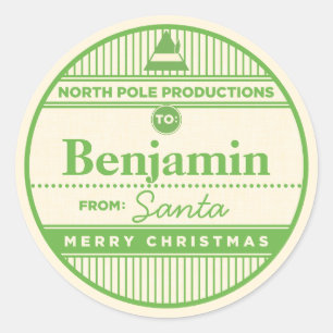 Redonda Pegatina del navidad de las producciones de Polo