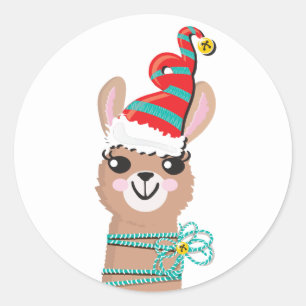 Redonda Pegatina del navidad del día de fiesta de la cara