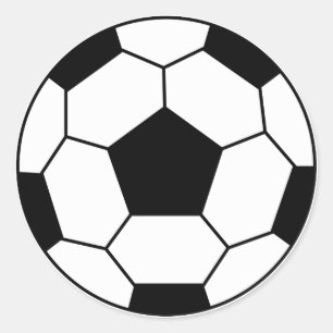 Redonda Pegatina del negro del balón de fútbol