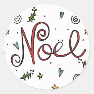 Redonda pegatina del noel