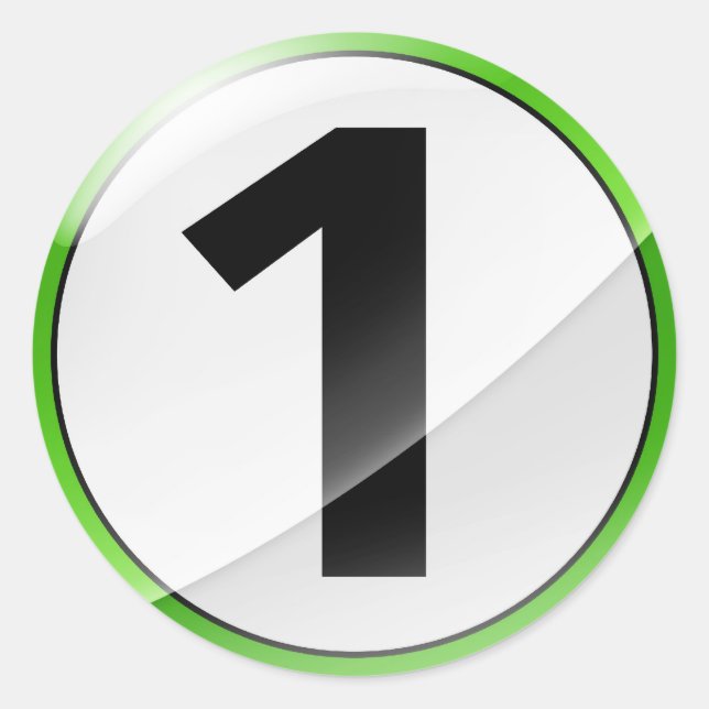 Redonda Pegatina del número 1 (Anverso)