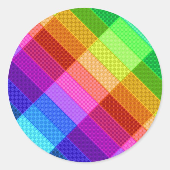 Redonda Pegatina del orgullo arcoiris (Anverso)