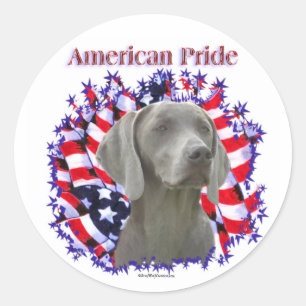Redonda Pegatina del Orgullo de Weimeraner