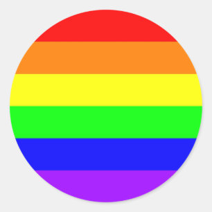 Redonda Pegatina del orgullo gay (color puro)