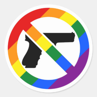 Redonda Pegatina del Orgullo LGBT anti-ARN anti-armas